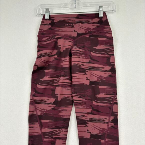 Alphalete Surface Power Ankle Legging Yoga Pant Burgundy Crossover Waist Size XS - Picture 5 of 9